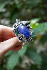 Twilight Grove — Tanzanite & Emerald Garden Ring, AR- 7470