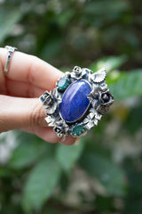 Twilight Grove — Tanzanite & Emerald Garden Ring, AR- 7470
