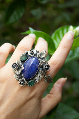 Twilight Grove — Tanzanite & Emerald Garden Ring, AR- 7470