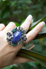 Twilight Grove — Tanzanite & Emerald Garden Ring, AR- 7470