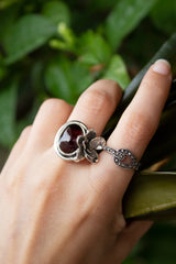 Floral Garnet Ring AR-7066