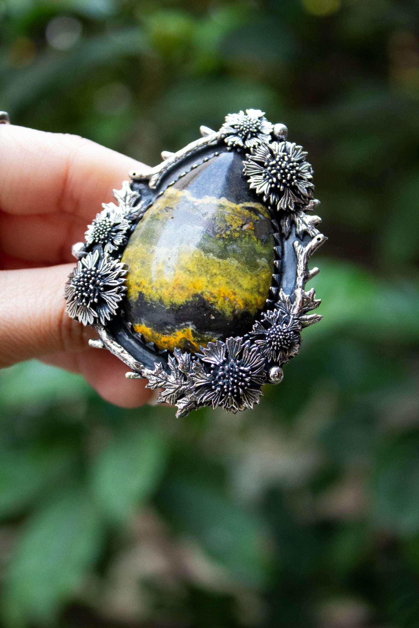 Sunlit Meadow — Bumblebee Jasper Ring, AR- 7477