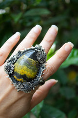 Sunlit Meadow — Bumblebee Jasper Ring, AR- 7477
