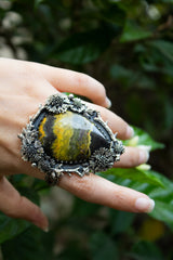 Sunlit Meadow — Bumblebee Jasper Ring, AR- 7477