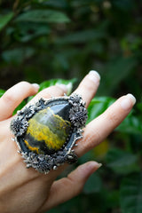 Sunlit Meadow — Bumblebee Jasper Ring, AR- 7477