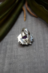 Moonlit Vines — Amethyst & Moonstone Floral Ring, AR-7478