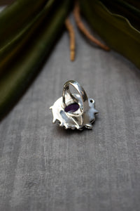 Moonlit Vines — Amethyst & Moonstone Floral Ring, AR-7478