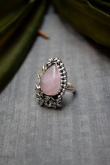 Petal of the Heart: Rose Quartz Ring, AR-7489