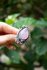 Petal of the Heart: Rose Quartz Ring, AR-7489