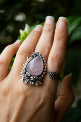 Petal of the Heart: Rose Quartz Ring, AR-7489