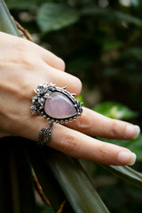 Petal of the Heart: Rose Quartz Ring, AR-7489