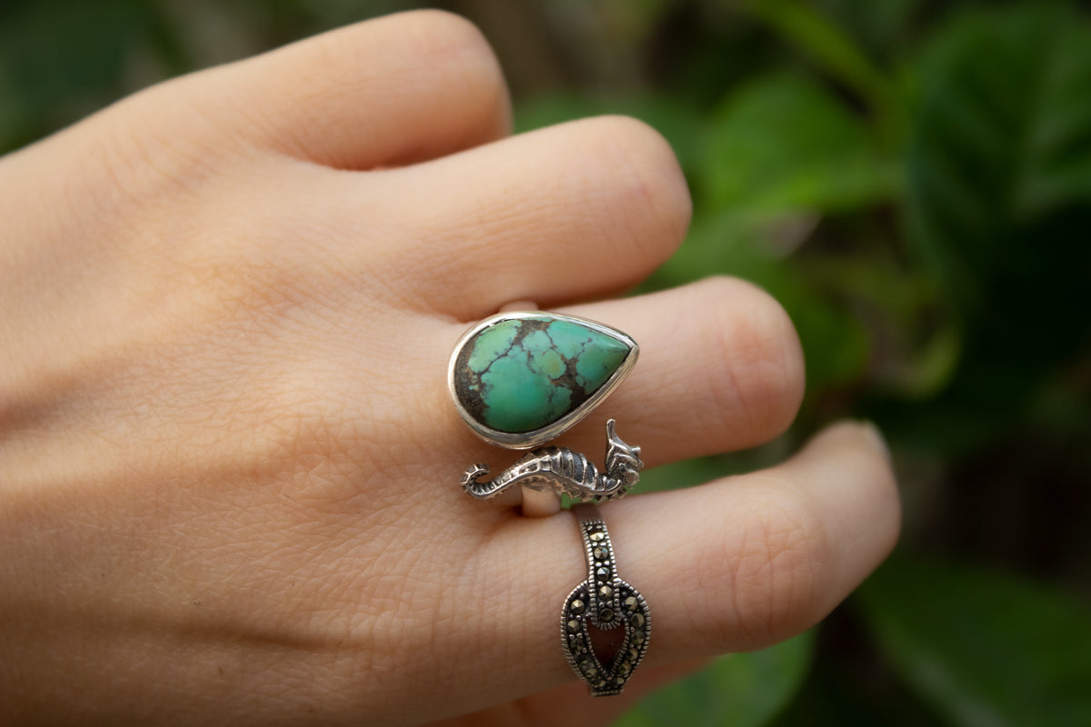 Bague Hippocampe Turquoise, AR-6713