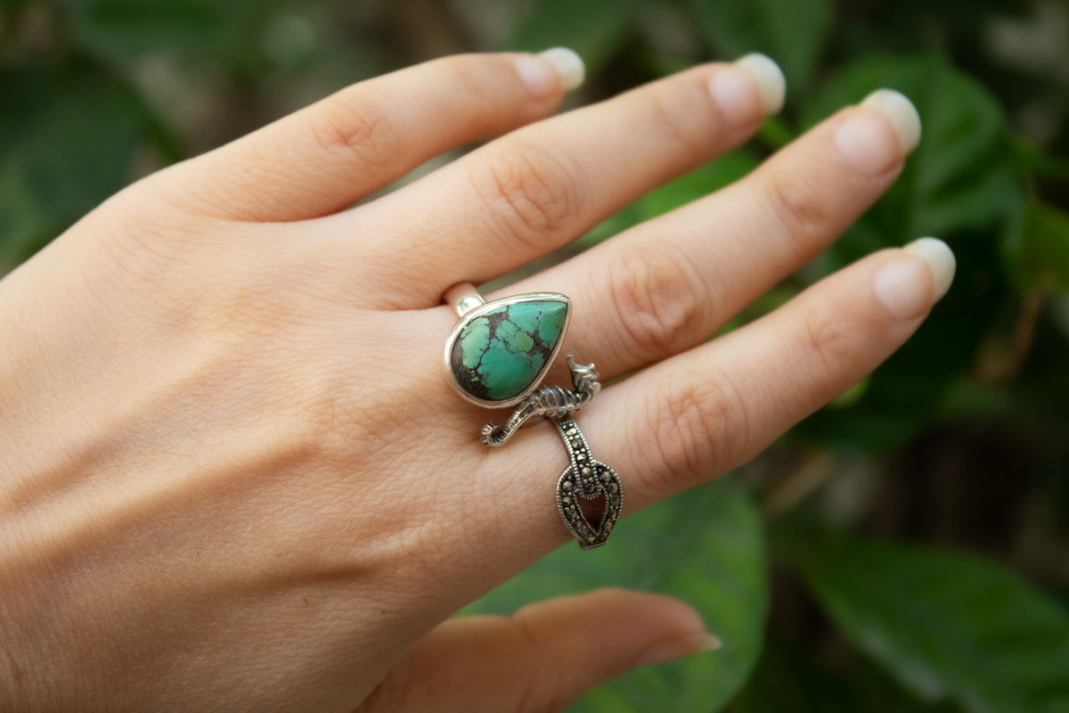 Turquoise Sea Horse Ring, AR-6713