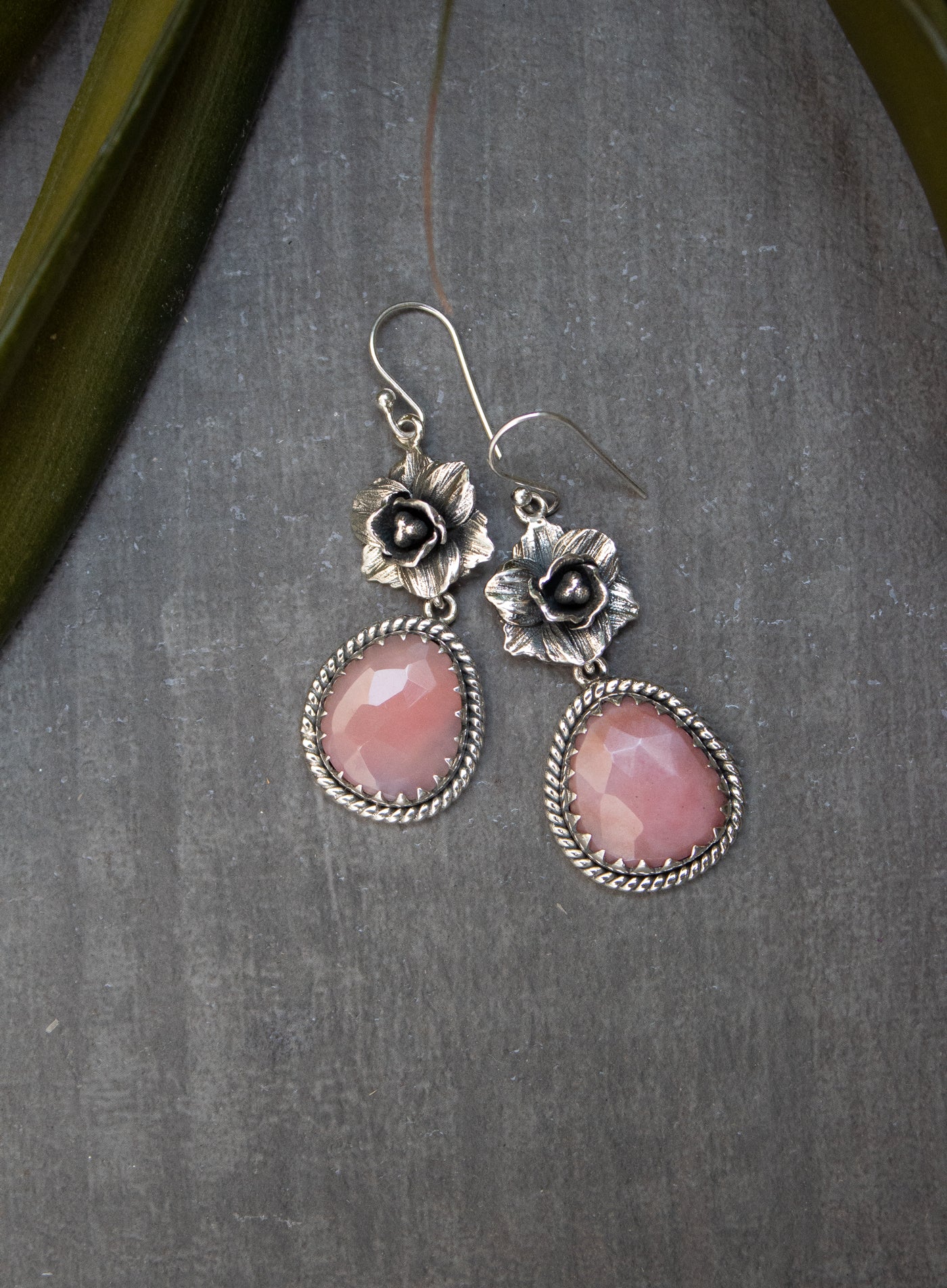 Petal Glow: Pink Opal Earrings, AE- 7278