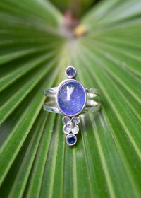 Floral Tanzanite Ring Sterling Silver SKU 6011