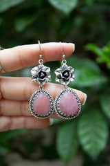 Petal Glow: Pink Opal Earrings, AE- 7278