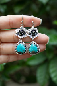 Wild Sky Petals — Turquoise Earrings, AE-7468