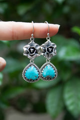 Wild Sky Petals — Turquoise Earrings, AE-7468