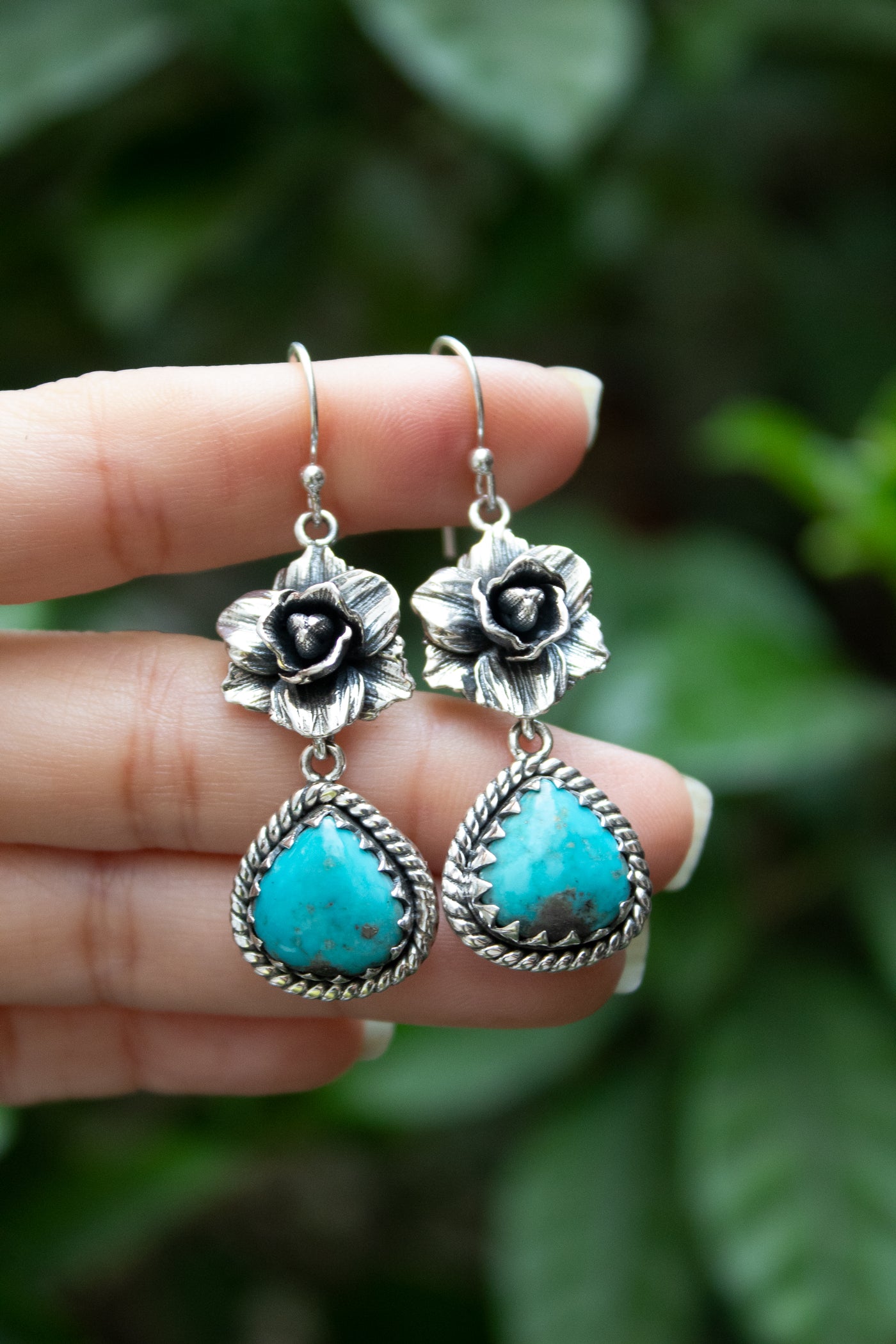 Wild Sky Petals — Turquoise Earrings, AE-7468