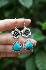 Wild Sky Petals — Turquoise Earrings, AE-7468