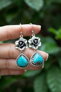 Wild Sky Petals — Turquoise Earrings, AE-7468