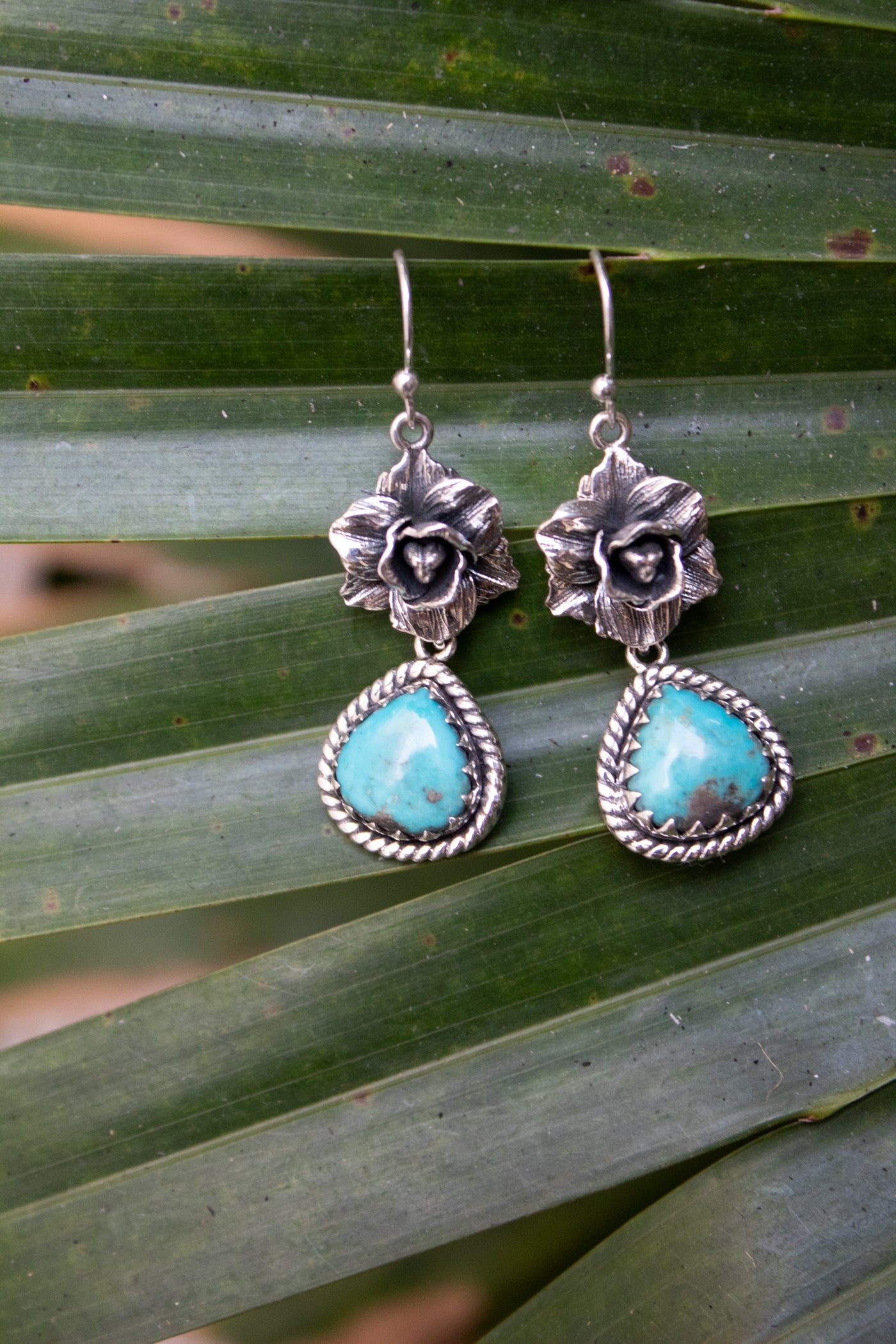 Wild Sky Petals — Turquoise Earrings, AE-7468