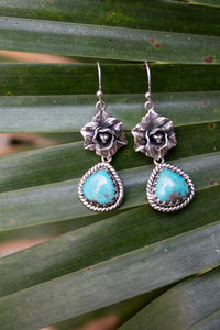 Wild Sky Petals — Turquoise Earrings, AE-7468