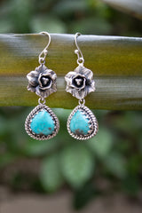 Wild Sky Petals — Turquoise Earrings, AE-7468