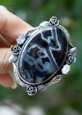 Stick tube Agate Statement Ring, AR-6745