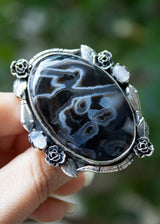 Stick tube Agate Statement Ring, AR-6745