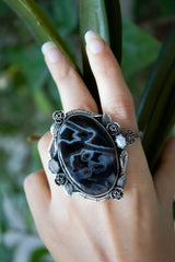 Stick tube Agate Statement Ring, AR-6745