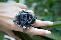 Stick tube Agate Statement Ring, AR-6745