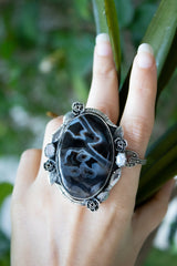 Stick tube Agate Statement Ring, AR-6745