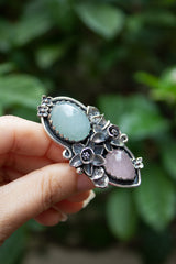 Blossoms of Serenity: Aquamarine Ring, AR-7480