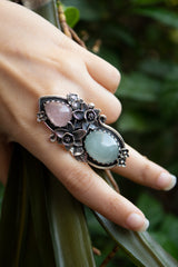 Blossoms of Serenity: Aquamarine Ring, AR-7480