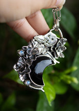 Nocturnal Whisper: Black Onyx Owl Pendant, AP-7070