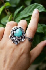 Whispers in Bloom: Turquoise Ring, AR-7491