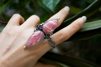 Rhodochrosite Ring, Floral Ring, AR-6735