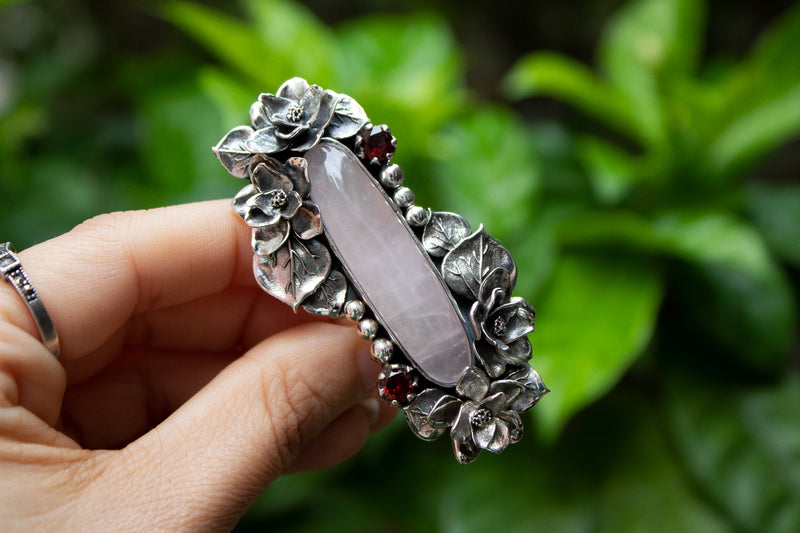 Rose Quartz Ring, Statement Ring, AR-7078