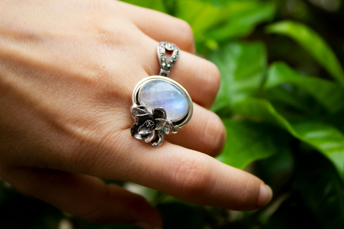 Floral Moonstone Ring, AR-7080