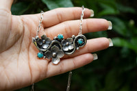 Natural Turquoise Floral Necklace AR-6754