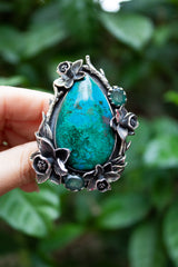 Wild Grove: Chrysocolla & Emerald Ring, AR- 7495