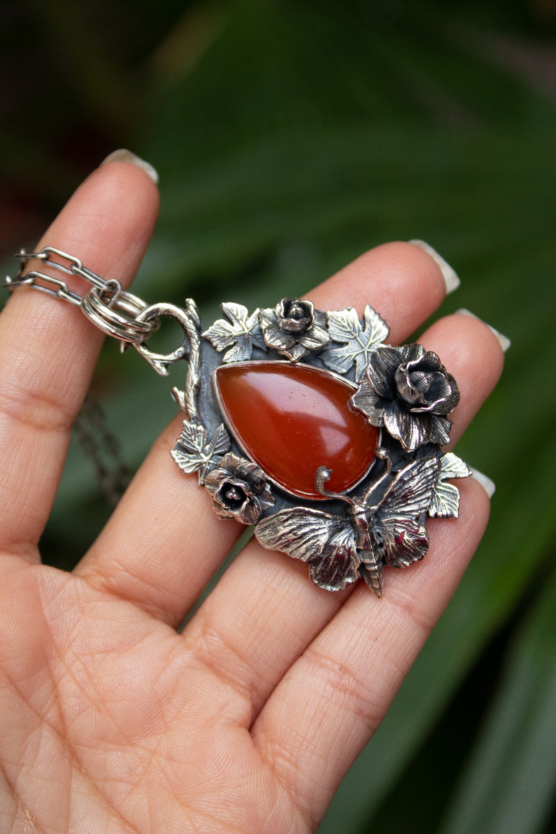 Autumn’s Wing: Carnelian Pendant, AR-7494