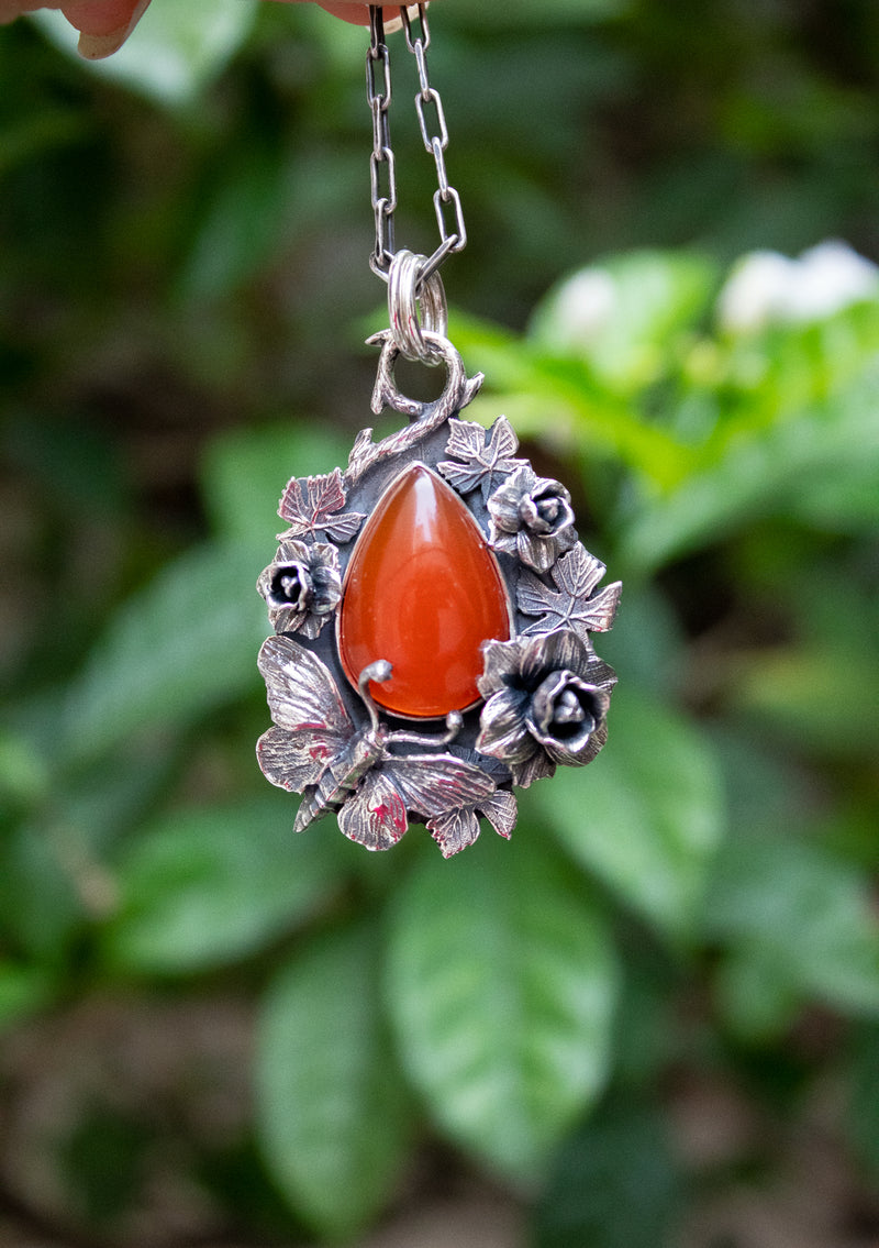 Autumn’s Wing: Carnelian Pendant, AR-7494