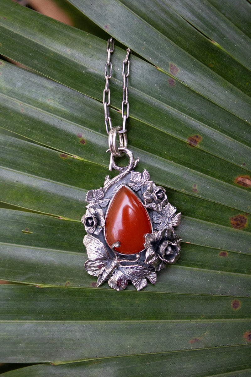 Autumn’s Wing: Carnelian Pendant, AR-7494
