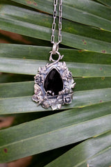 Nocturne Bloom: Black Onyx Pendant, AR-7493