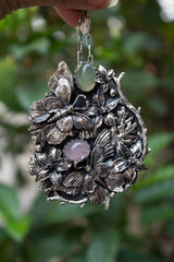 Whispering Wings: Aquamarime Pendant/ Brooch AP-7497