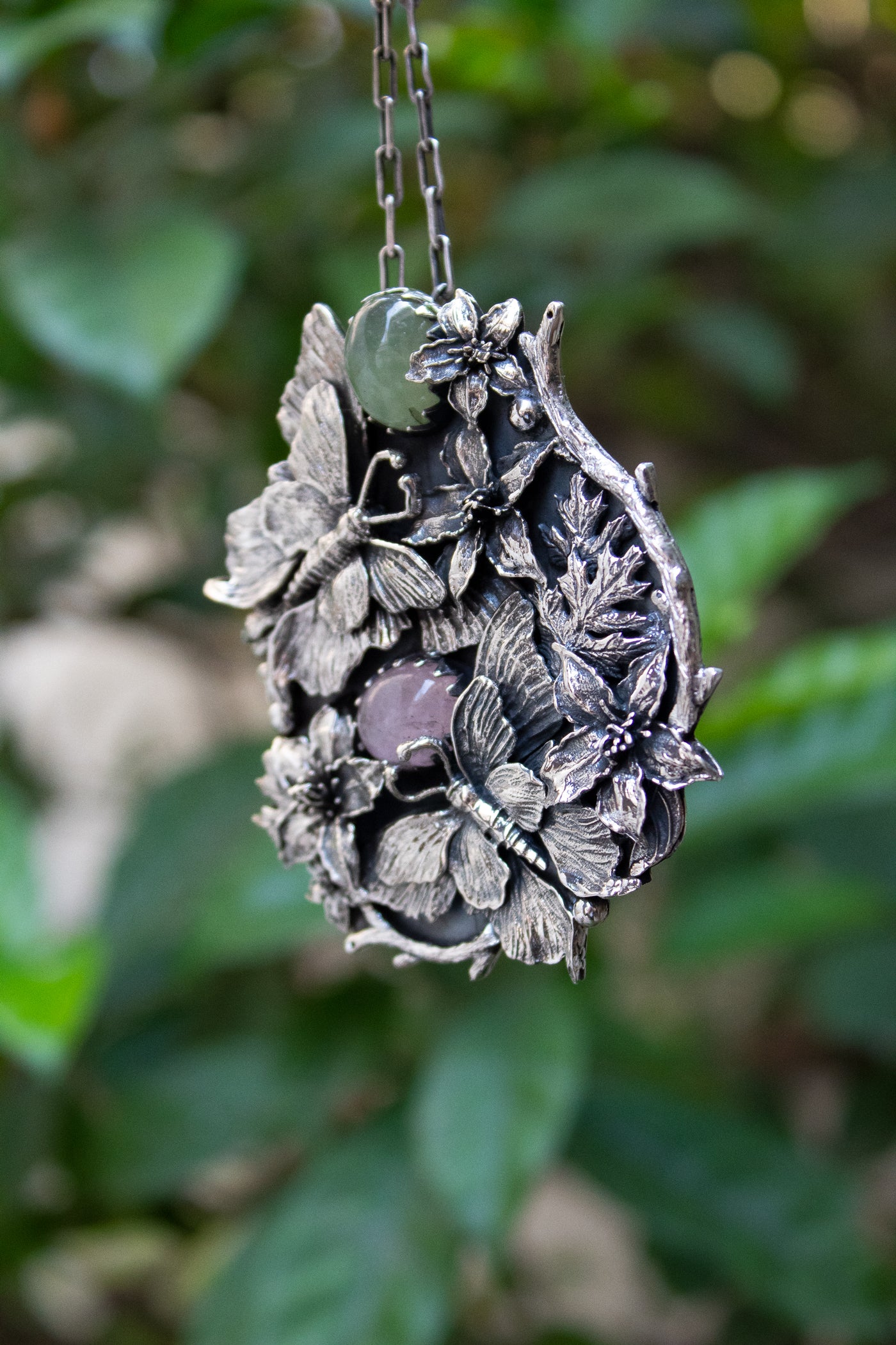 Whispering Wings: Aquamarime Pendant/ Brooch AP-7497