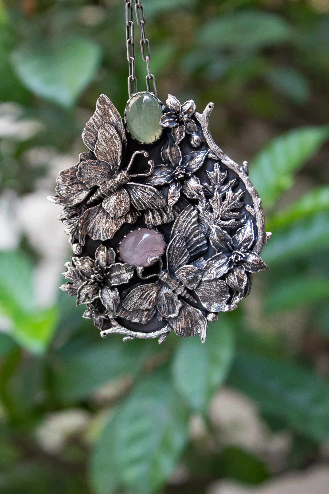 Whispering Wings: Aquamarime Pendant/ Brooch AP-7497