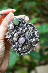 Whispering Wings: Aquamarime Pendant/ Brooch AP-7497